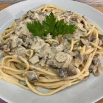 Spaghetti z pieczarkami...