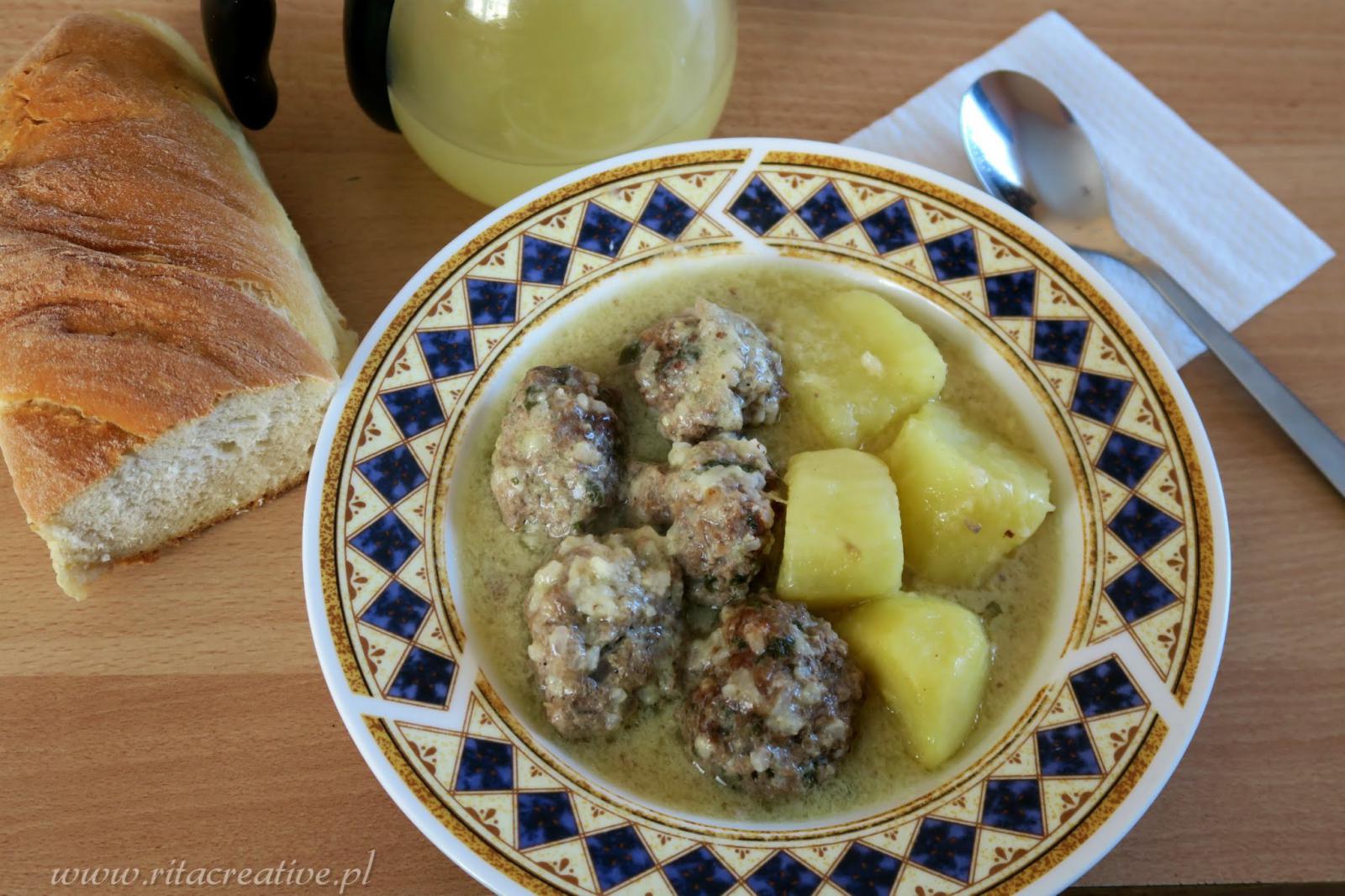 Klopsiki w sosie cytrynowym - giouvarlakia avgolemono
