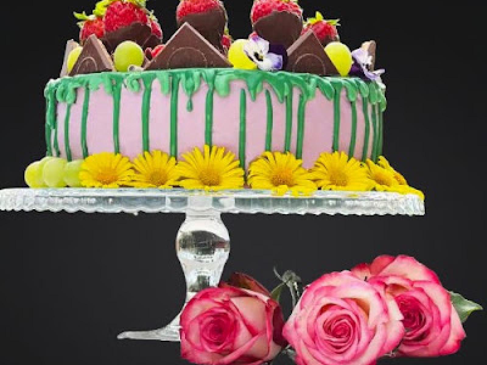Tort -biszkopt -czekoladowy z olejem -oraz -francuski -ganache