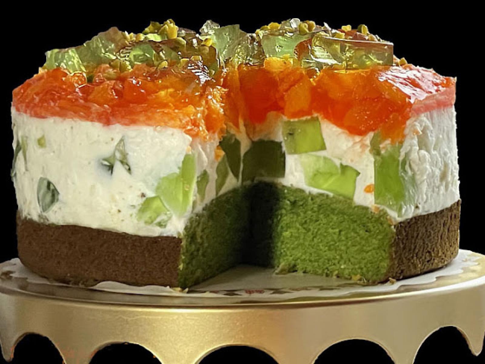 Szpinakowo -serowy -tort z -pomarańczami