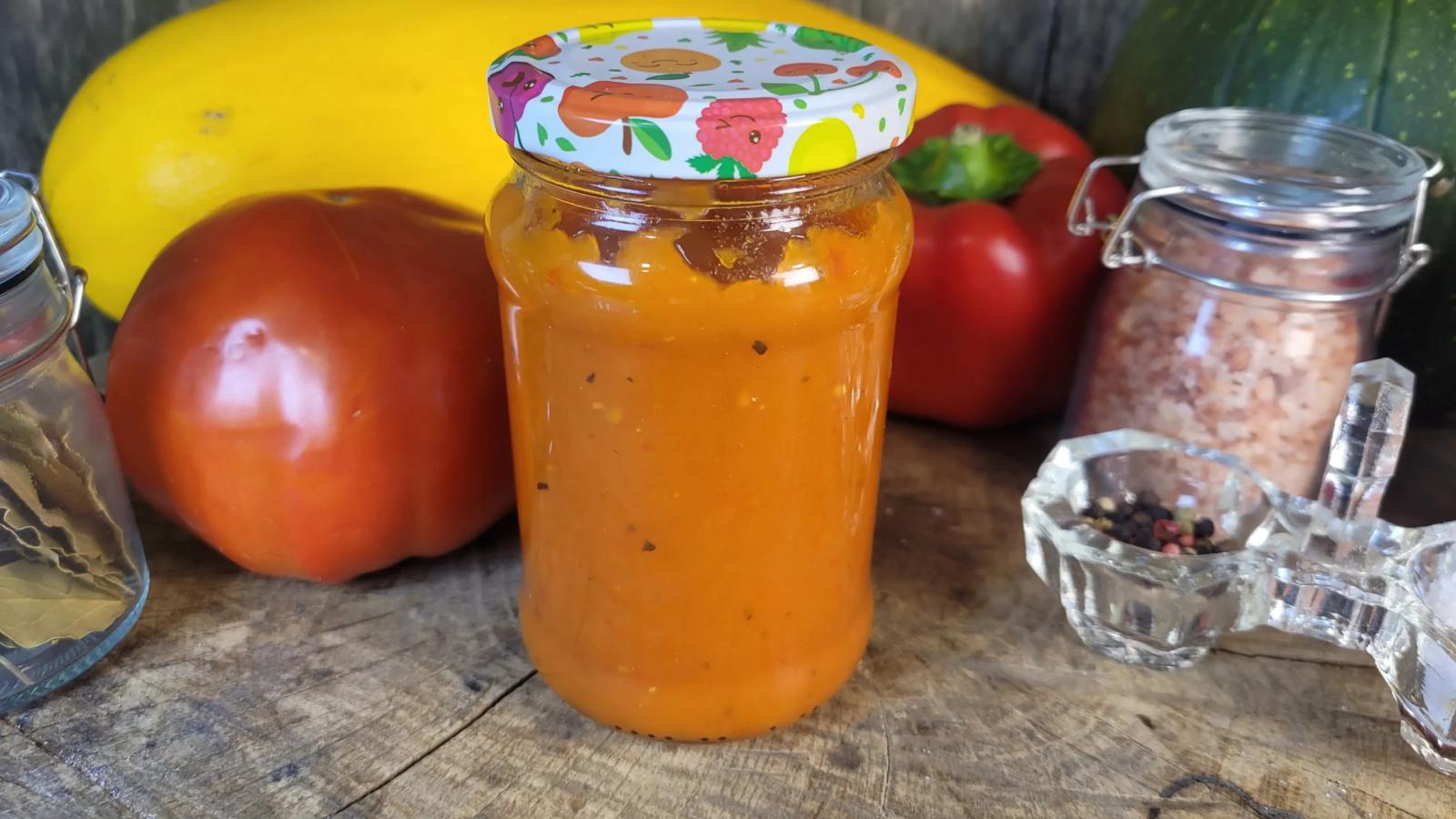 Domowa salsa z cukinii, pomidorów i papryki