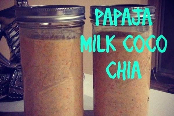 papaja + mleko kokosowe + chia