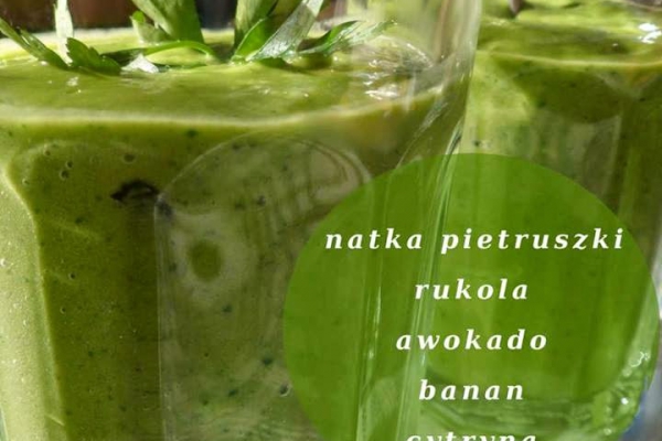 pietruszka + rukola + banan + avocado + cytryna