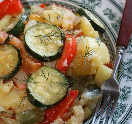 Warzywa z patelni - z pomidorem