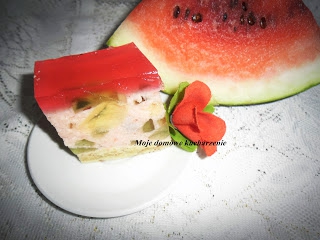 Ciasto  arbuzowe  z migdałowym spodem