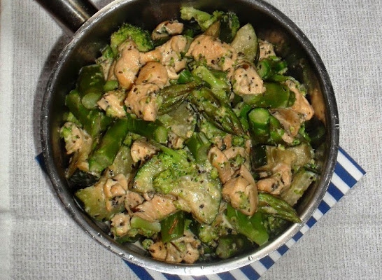 Zielona potrawka z kurczakiem