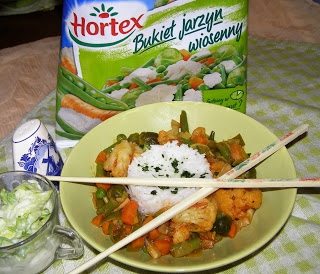 ryż z warzywami mrożonymi bukiet jarzyn wiosenny...