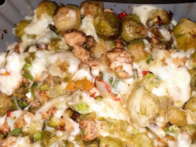 pyszna brukselka z indykiem z airfryera...