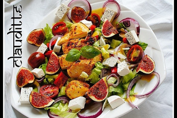 Salad with chicken & roasted figs
