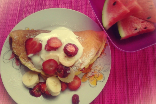 Omlet+truskawki=Pyszne śniadanie! (Omelet with strawberries)
