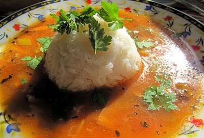 Zupa z grzybami i ryżem
