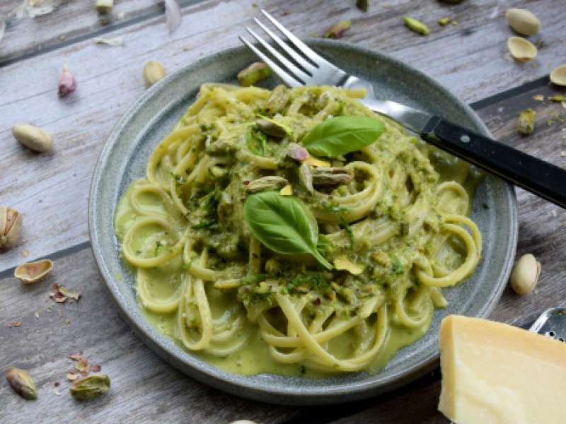 Makaron z pesto pistacjowym