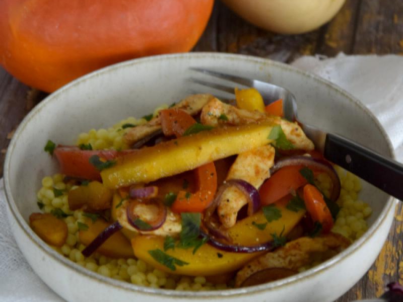 Stir fry z kurczakiem i dynią