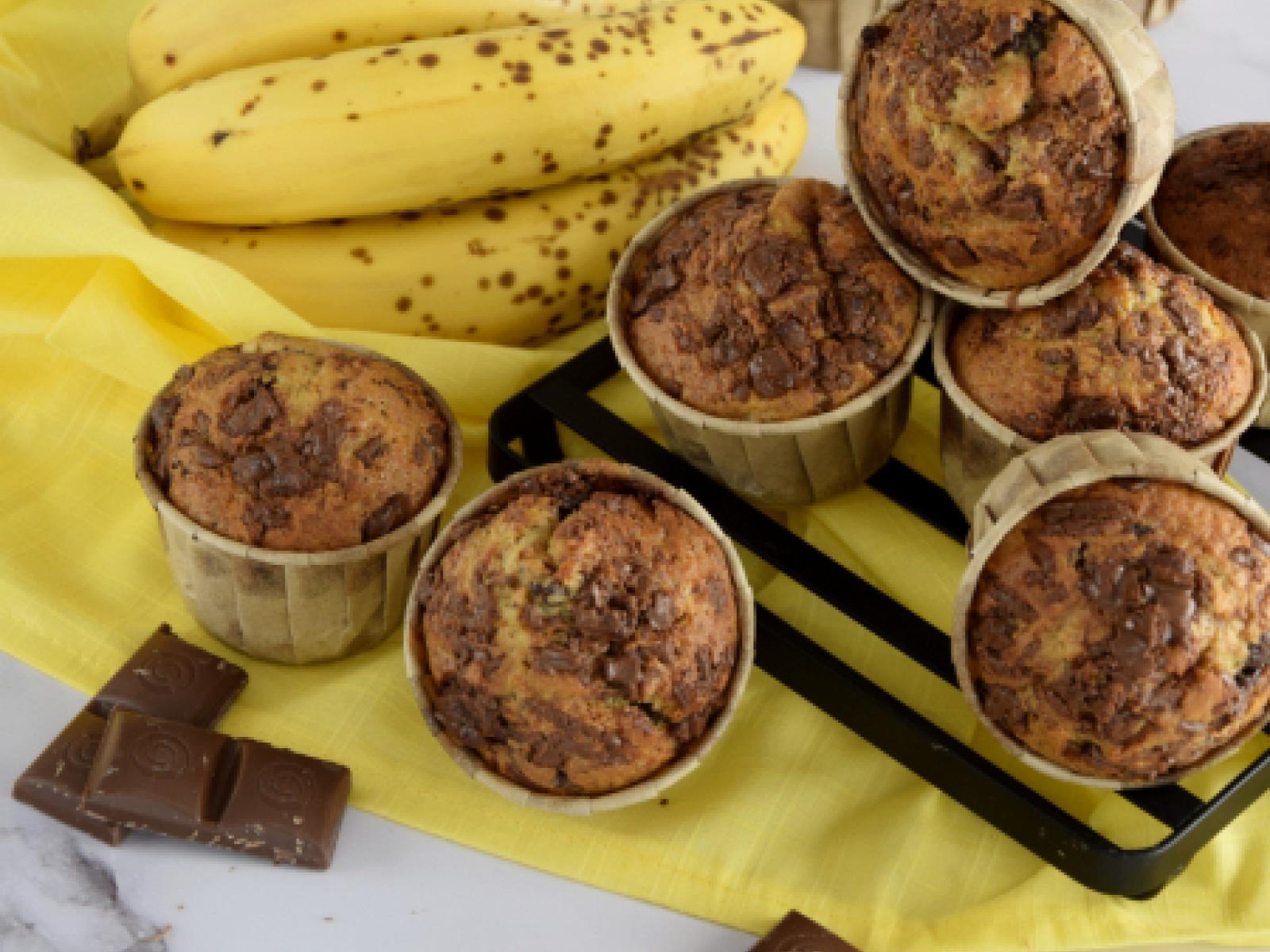 Bananowe muffinki z czekoladą