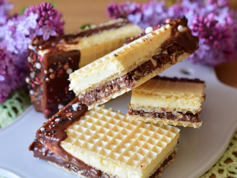 Wafelki a’la knoppers z mleczną polewą callebaut