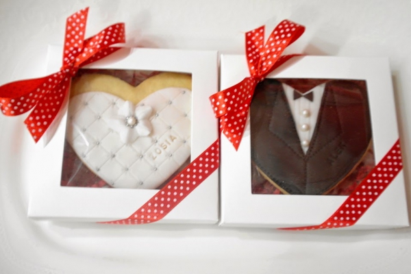 Ciastka ślubne - propozycja w pudełeczkach