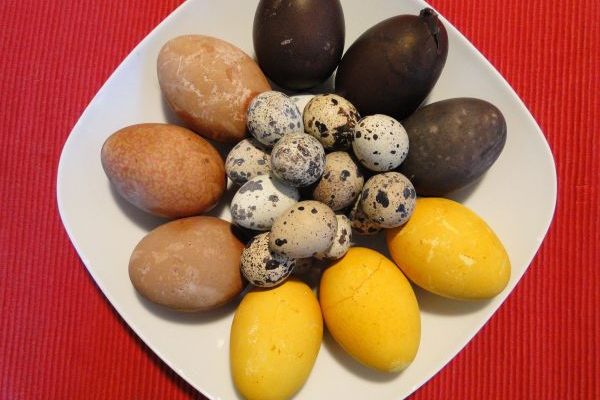 Naturalnie farbowane jajka