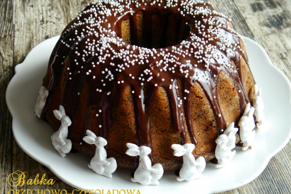 Babka orzechowo - czekoladowa. Bezglutenowa