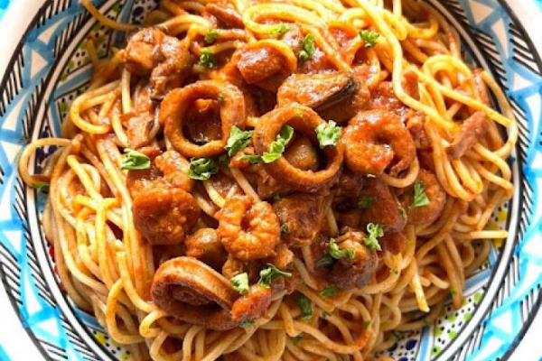 Najłatwiejsze spaghetti frutti di mare w tunezyjskim stylu