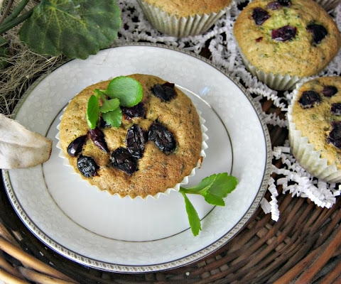 Szpianakowo żurawinowe muffinki