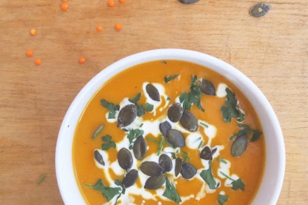 Krem z dyni i soczewicy / Creamy Pumpkin Lentil Soup