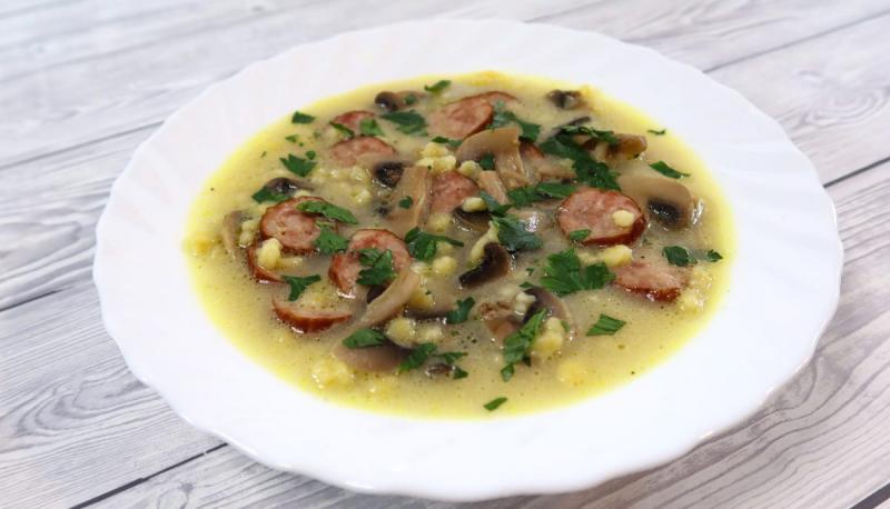 Zupa pieczarkowa z kiełbasą + film