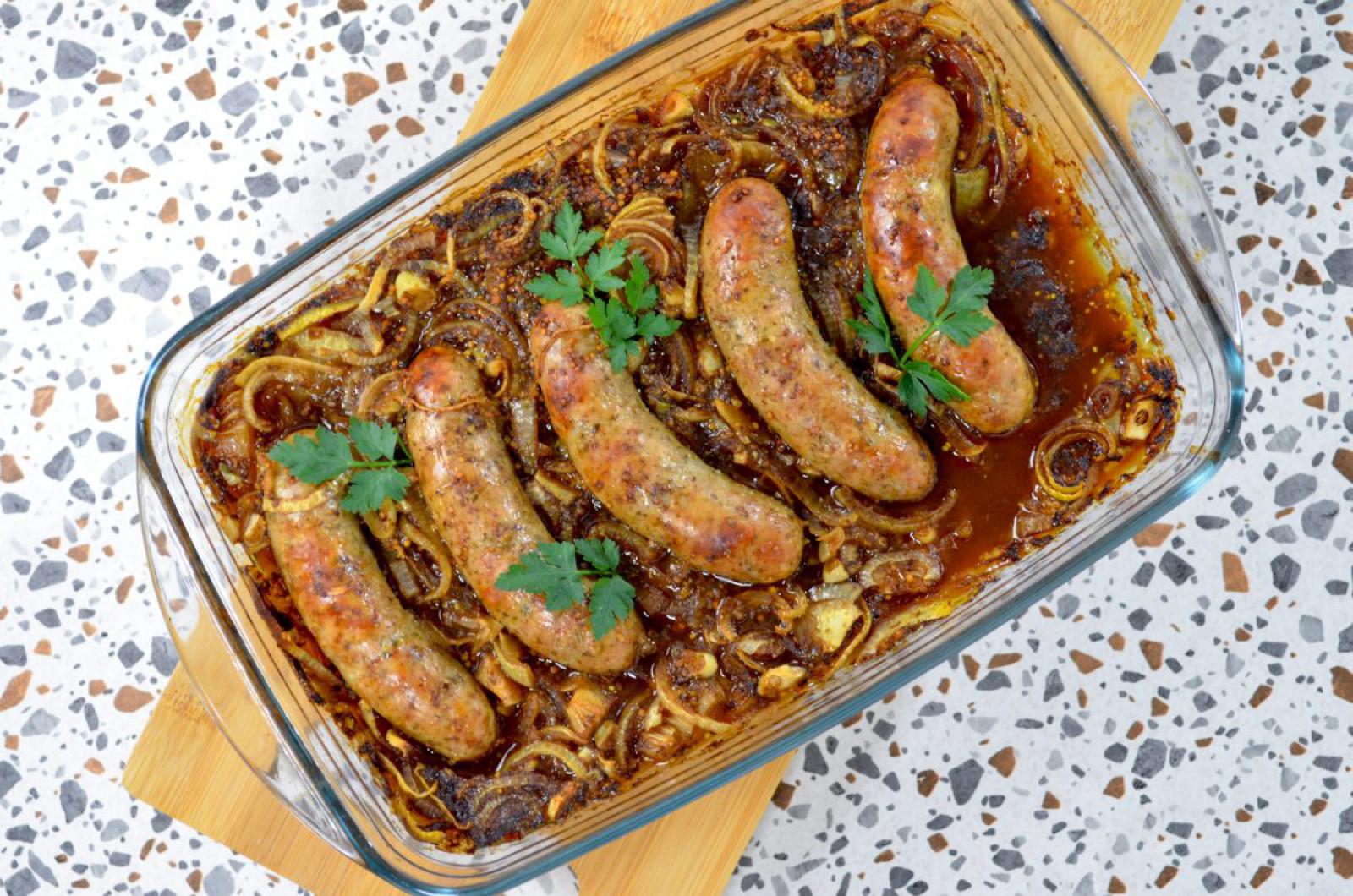 Biała kiełbasa pieczona + film