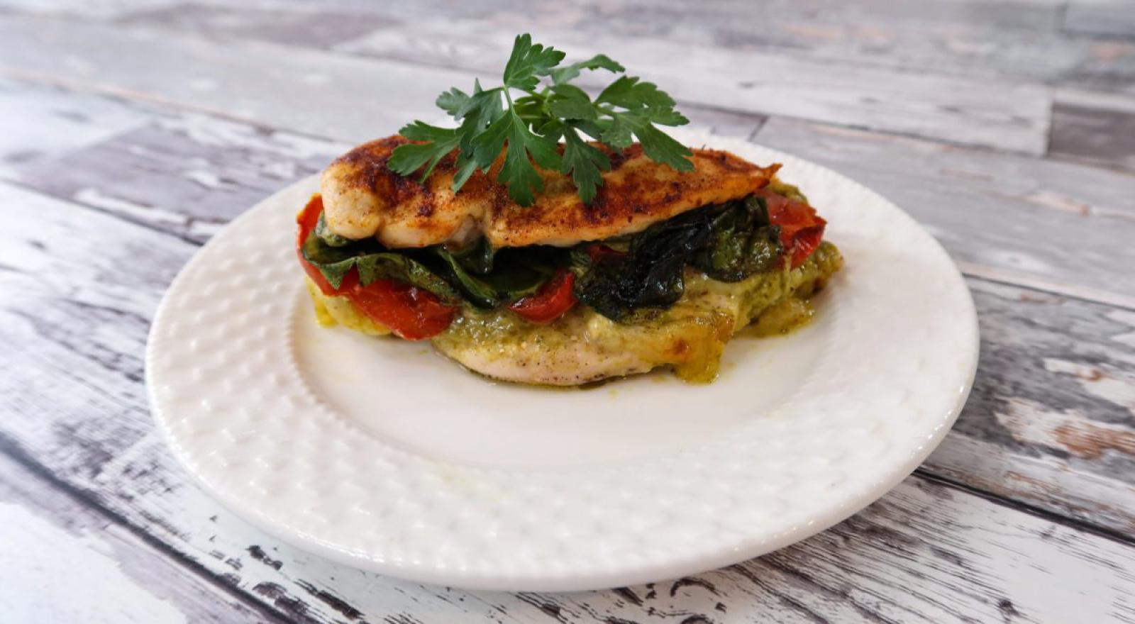 Zapiekany filet z pesto i mozzarellą + film