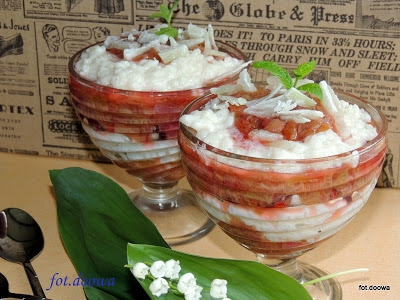 Pudding ryżowy waniliowo - kokosowy z rabarbarem