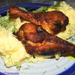 Miodowy kurczak z puree...