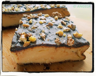 Sernik z polewą czekoladową i orzechami - Chocolate And Nut Cheesecake - Cheescake al cioccolato e noci