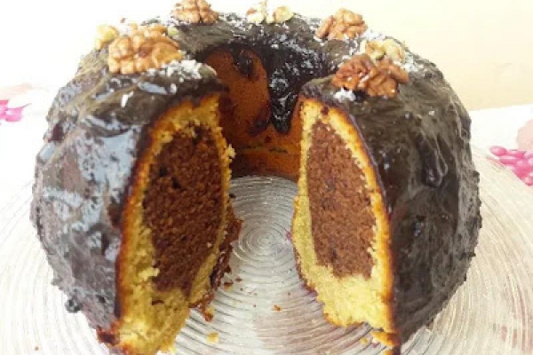 Orkiszowa babka marmurkowa - Spelt Marble Bundt Cake - Ciambellone bicolore al farro