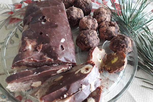 Rolada kasztanowa z orzechami laskowymi - Chestnut And  Gianduia Chocolate Roll Recipe - Salame alle castagne con gianduja