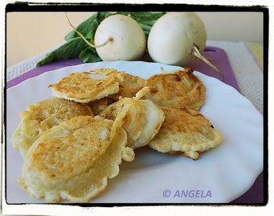 Racuchy z białej rzepy - White Turnip Pancakes - Rape bianche in pastella