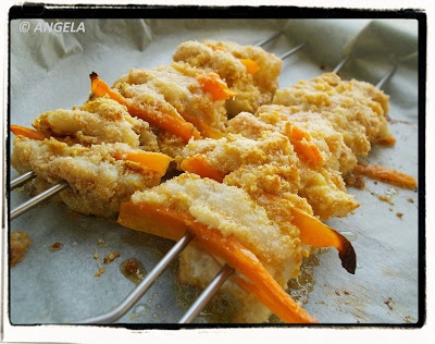 Szaszłyki rybne - Fish Skewers Recipe - Spiedini di cernia dorata