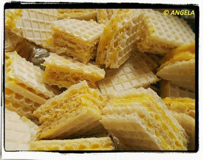 Andruty z żółtą masą - Yellow Wafers Recipe - Wafer con crema gialla