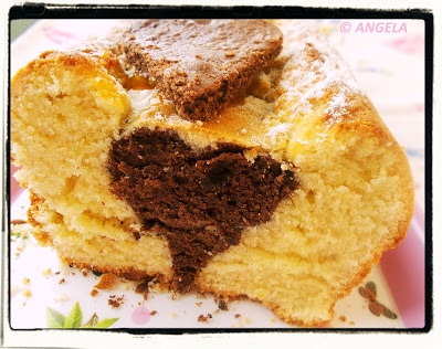 Babka z serduszkiem - Inside Heart Cake Recipe - Cake con cuore di cioccolato