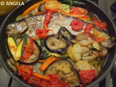 Pstrąg w warzywach z piekarnika - Baked trout with vegetables - Trota con le verdure al forno
