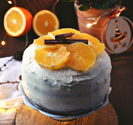 Świąteczny torcik makowy z pomarańczami i mascarpone