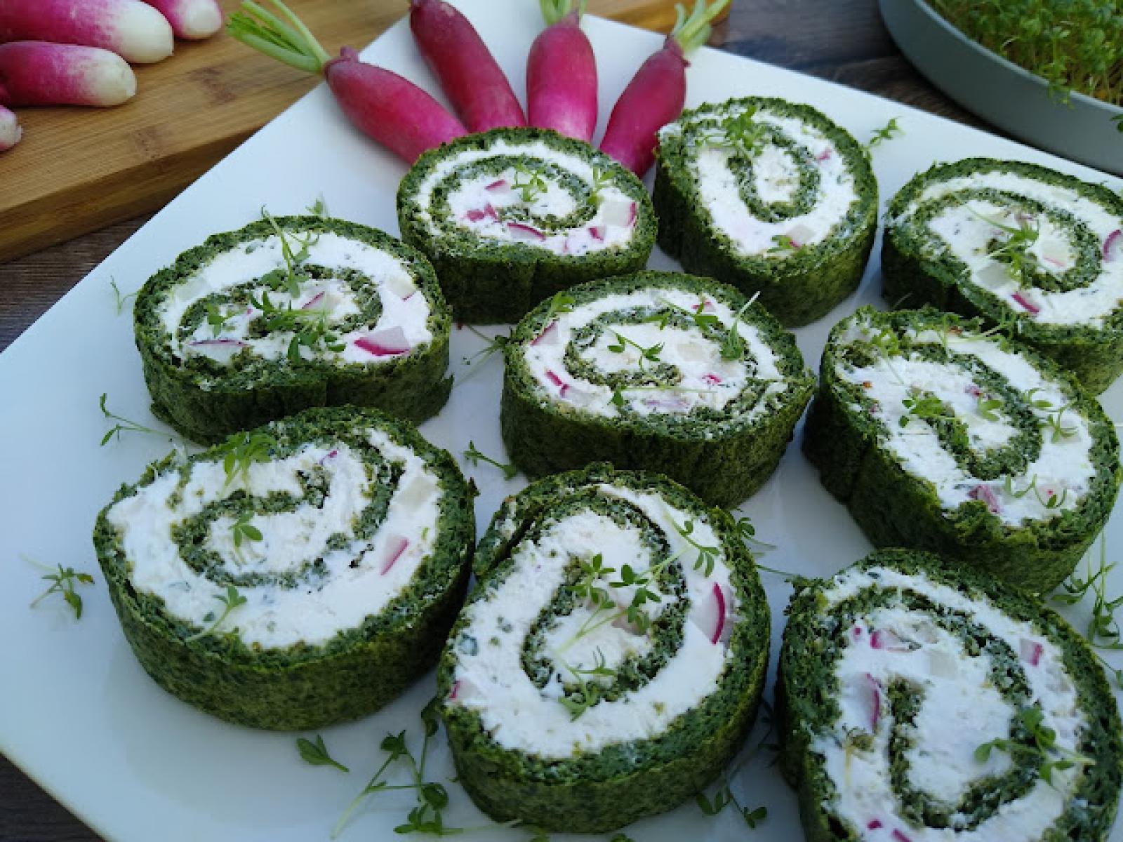 Wiosenna rolada szpinakowa