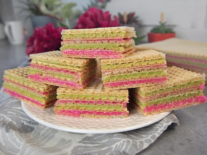 Kolorowe wafle z galaretką
