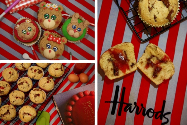 Niebiańsko pyszne muffinki z czekoladą i truskawkami. / Divinely delicious chocolate and strawberry muffins.