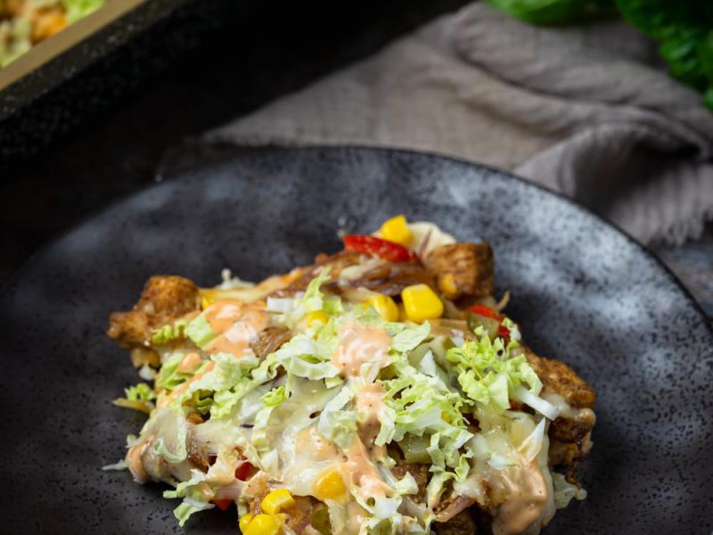 Zapiekanka Gyros na chlebie tostowym