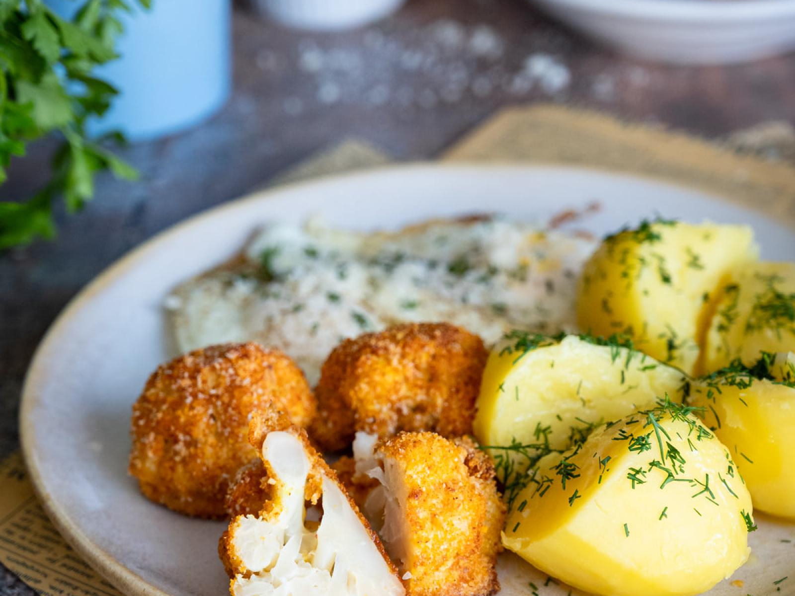 Kalafior pieczony w parmezanowej panierce