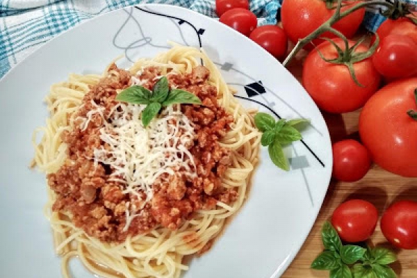 Spaghetti bolognese.