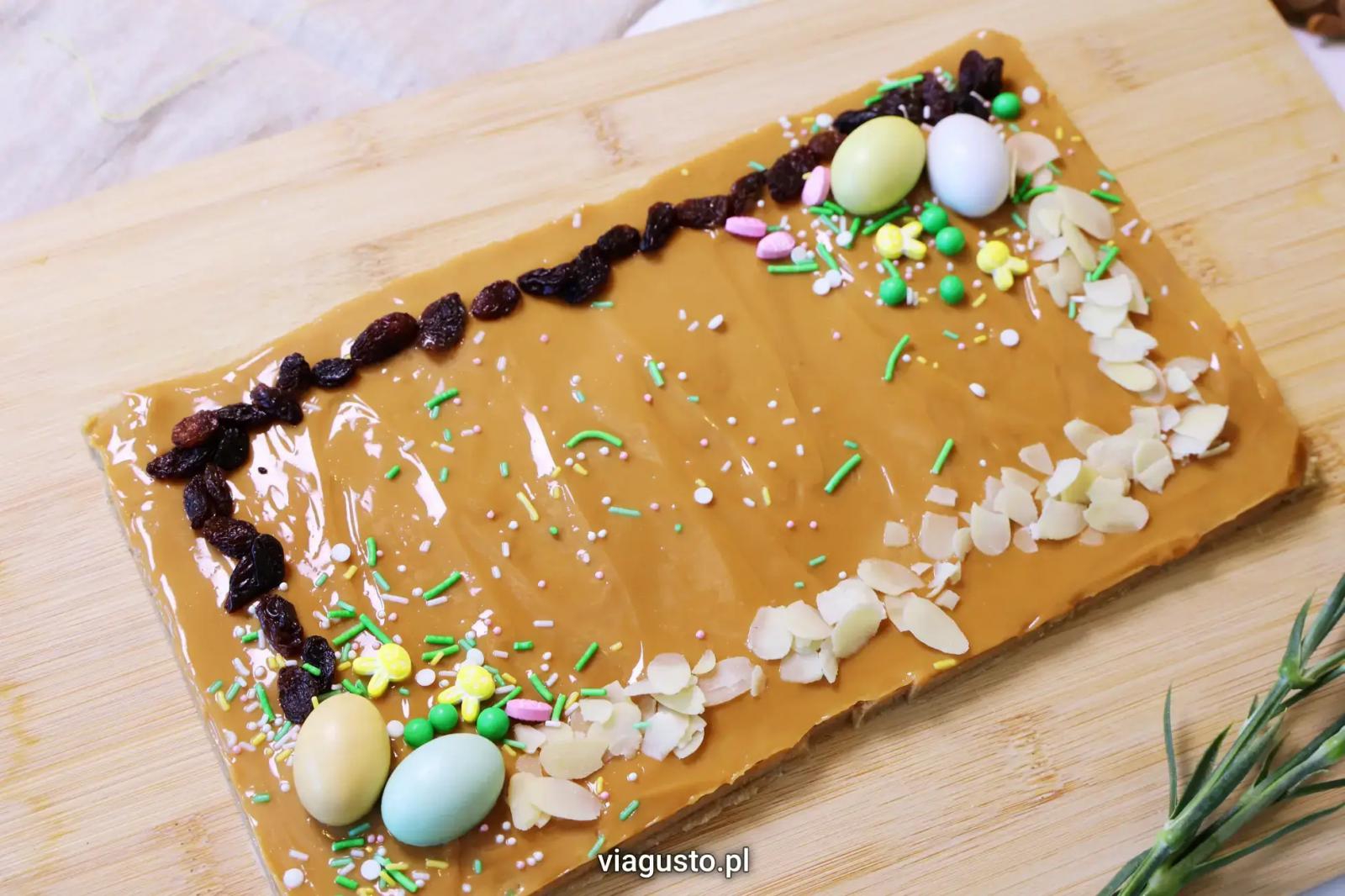 Mazurek kajmakowy bez pieczenia