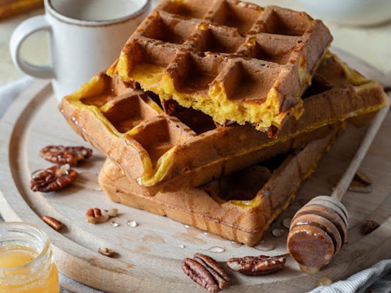 Dyniowe gofry drożdżowe