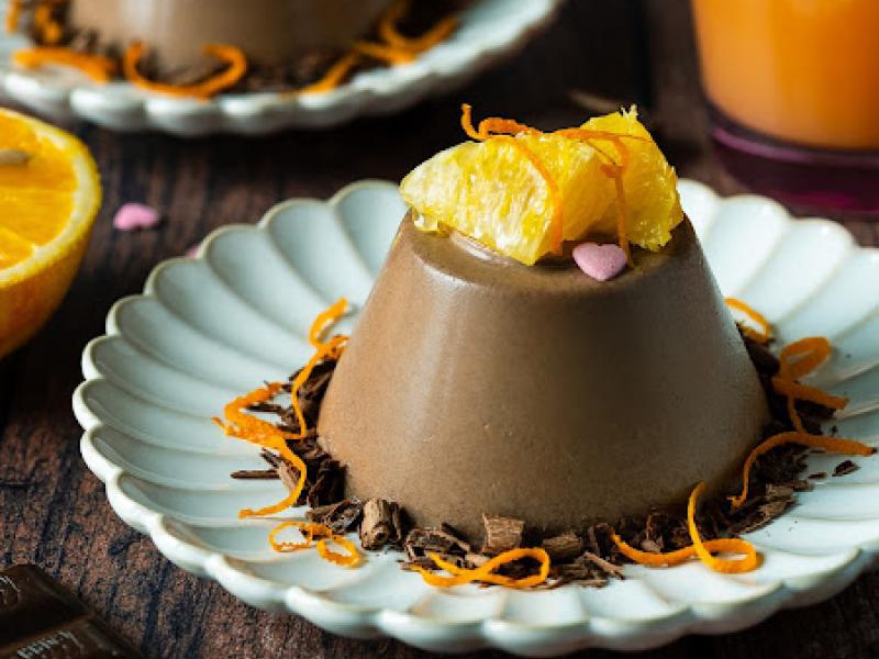 Panna cotta czekoladowo-pomarańczowa
