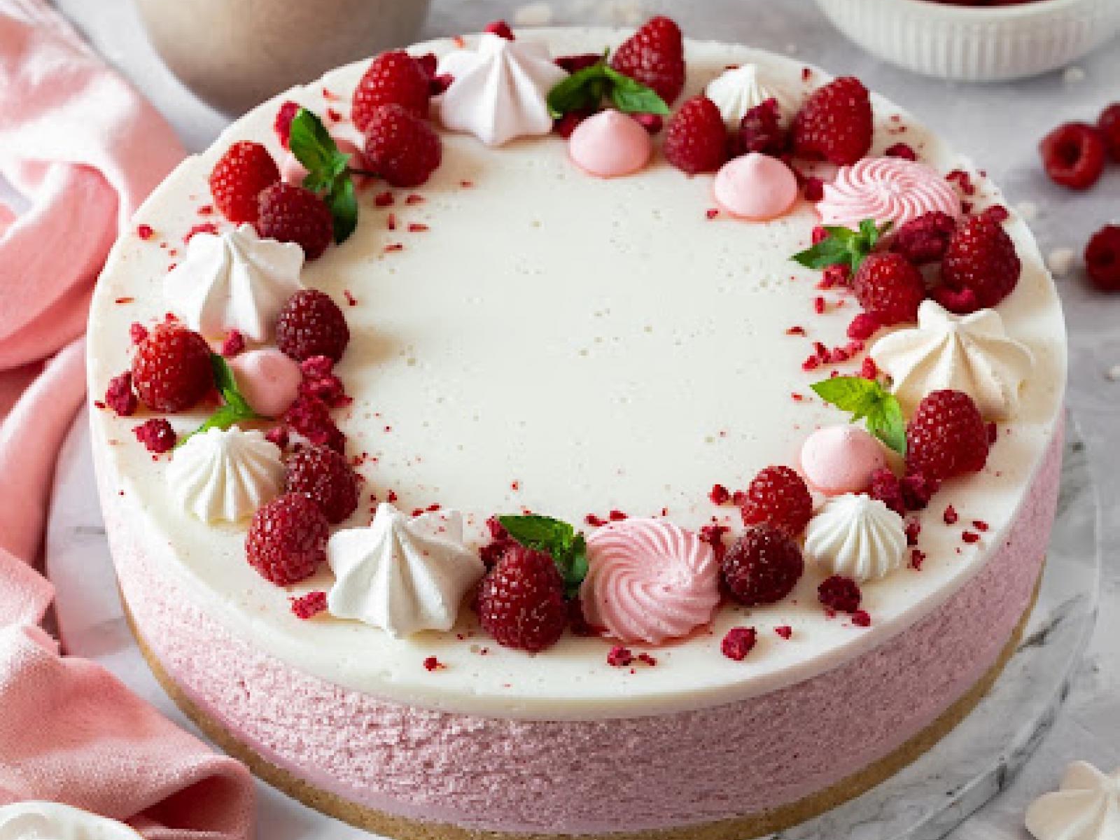 Malinowy sernik na zimno z panna cottą