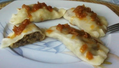 Pierogi z kaszą tatarczaną i grzybami